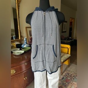 Thick knit Tommy Hilfiger Sport hooded sleeveless zip-up top